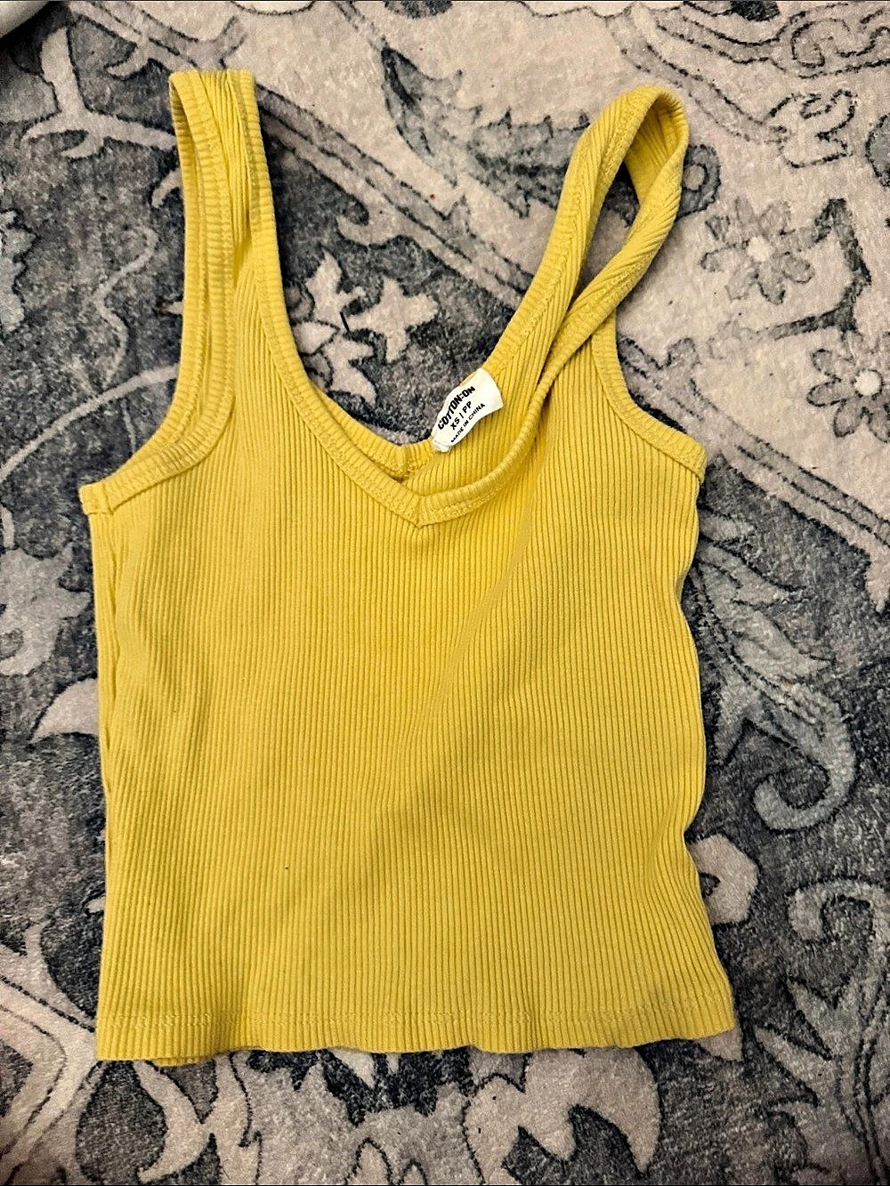 Cotton On Yellow Ribbed Tank Top